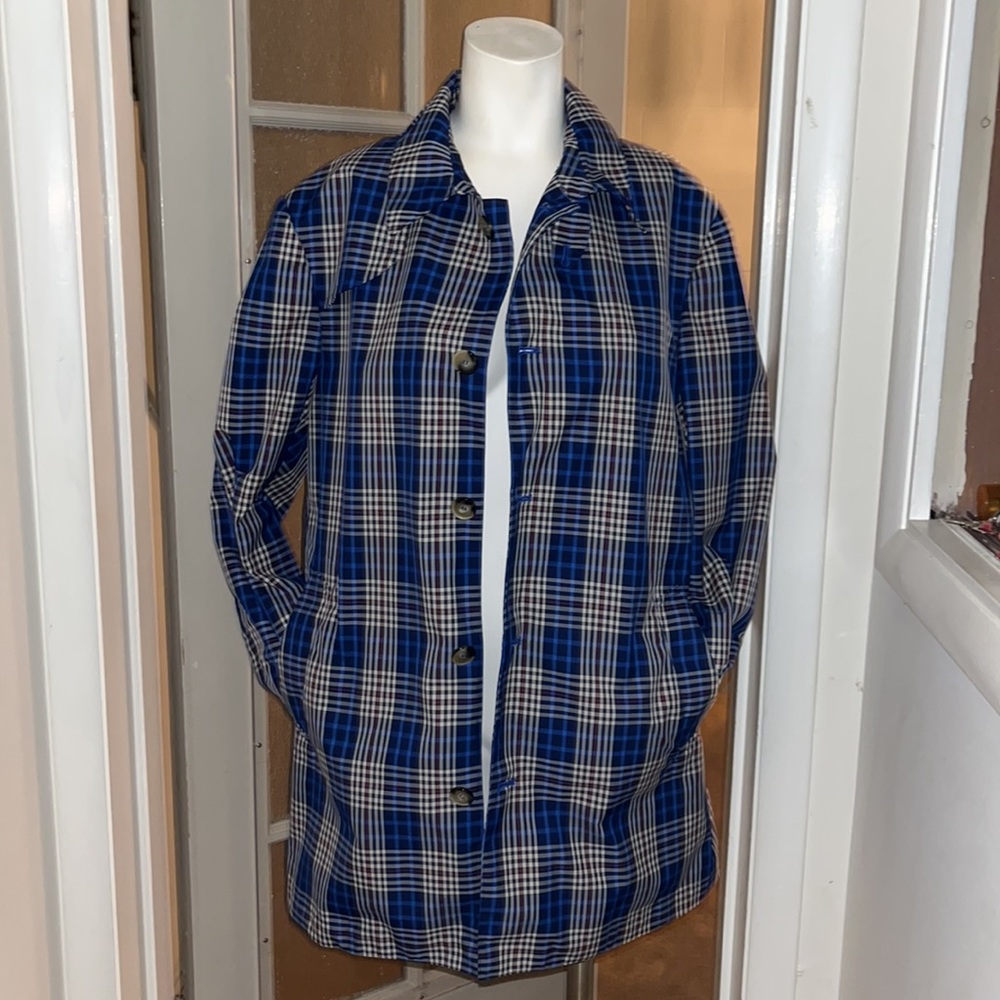 Royal Row plaid raincoat